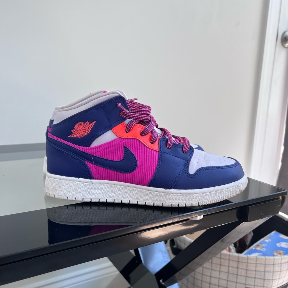 Nike Women's Mid-Top Sneakers - Blue and Pink
